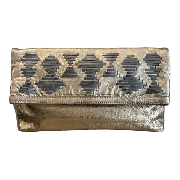 Nicole Miller Handbags - Nicole Miller Metallic Gold Clutch | Evening Bag | Handbag